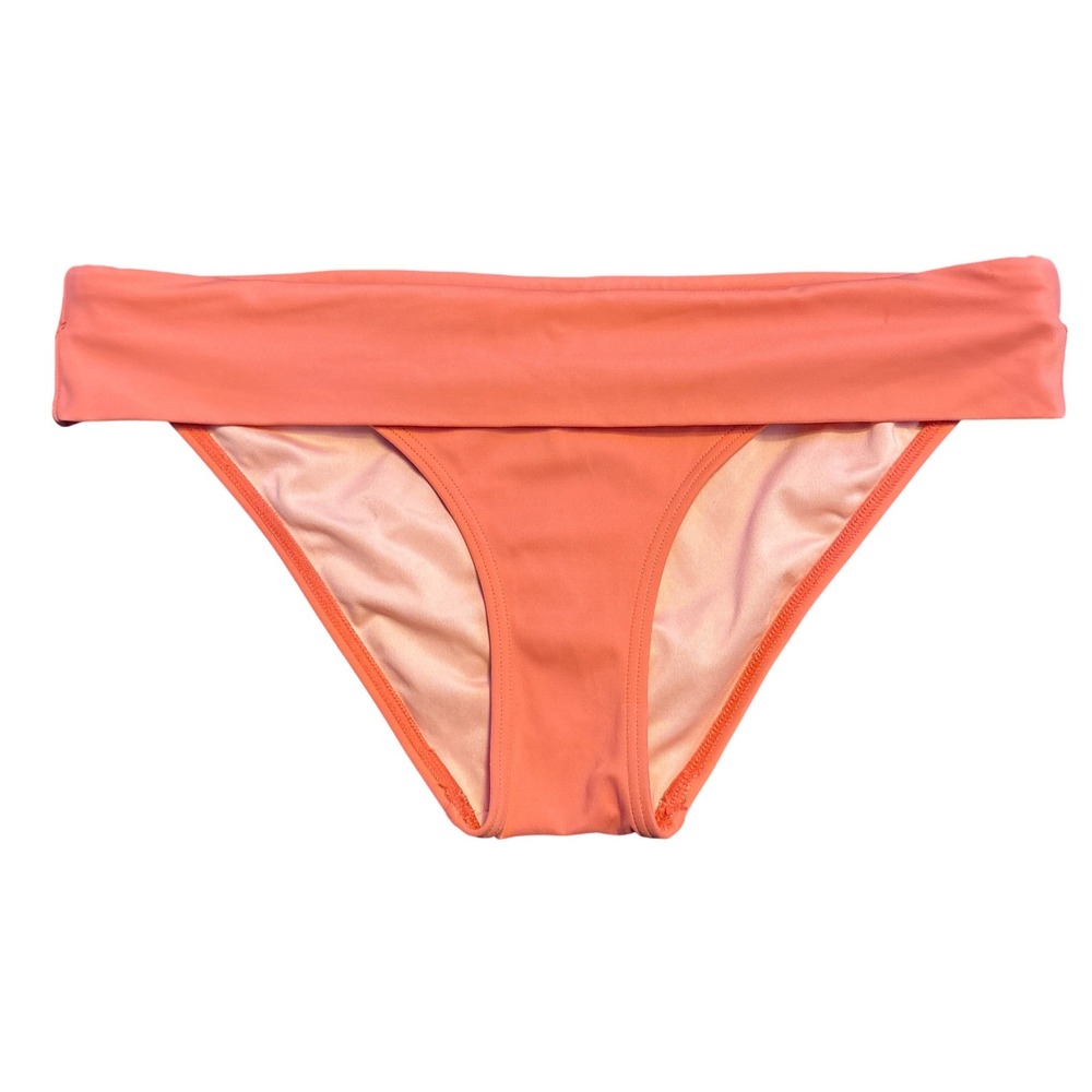 Victoria's Secret Women's Coral Orange Foldover Bikini Bottom,‎ Size Small